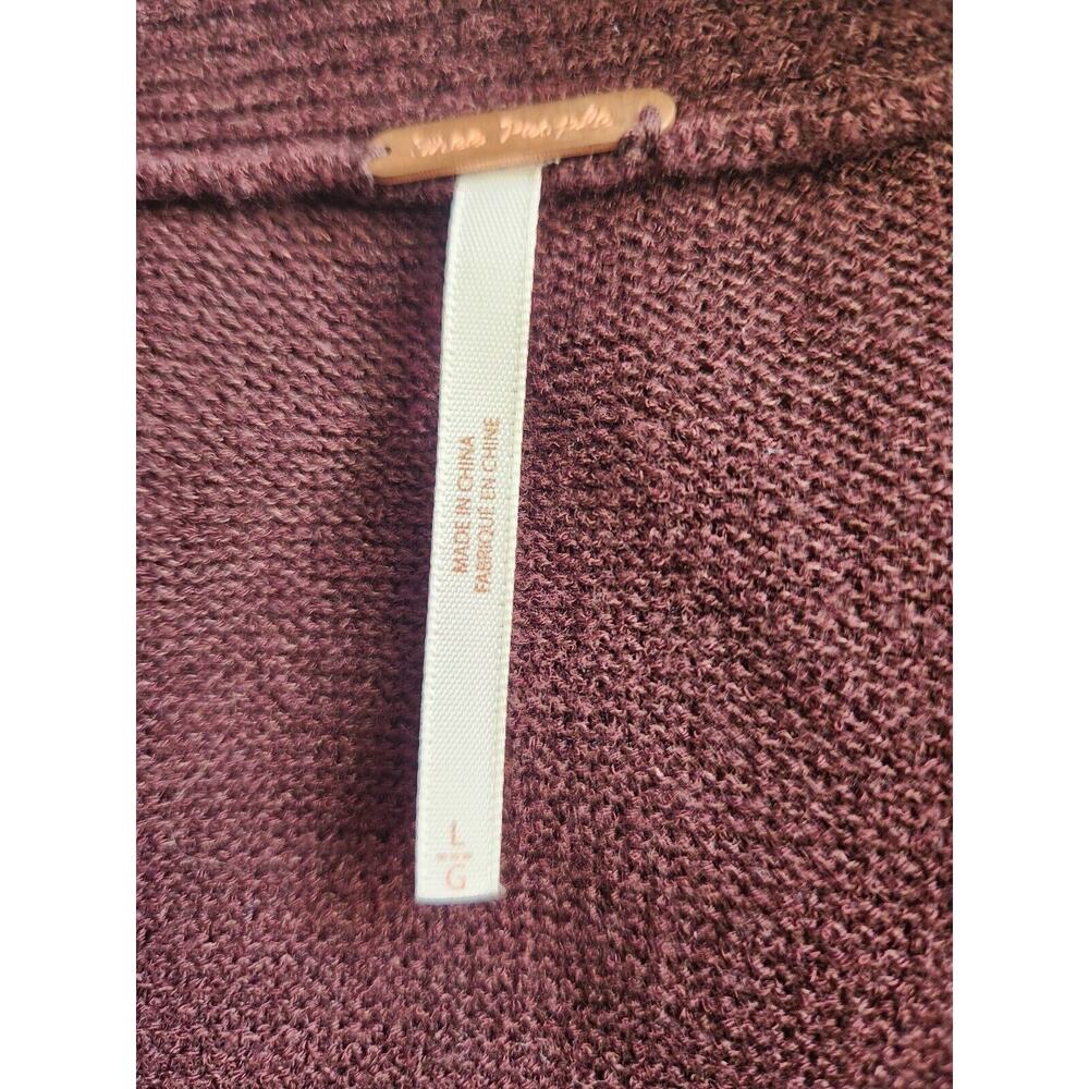 Free People Criss Cross Front Tunic High Low Sweater Size L Brown 14597 - Picture 8 of 9